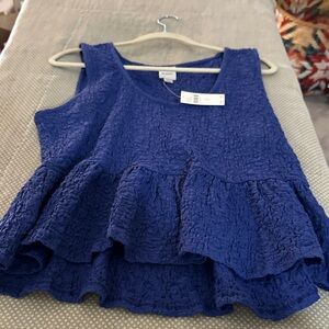 Maeve Textured Tiered Ruffle Camisole - Blue